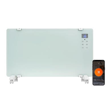 Refurbished electriQ 2000W Designer Glass Smart Heater - Wall Mountable